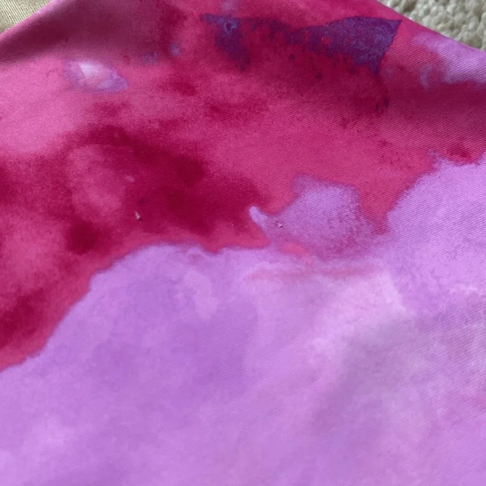 Old Navy Active PowerSoft Pink Tie Dye Long Line Sports Bra Crop Top Cropped Top